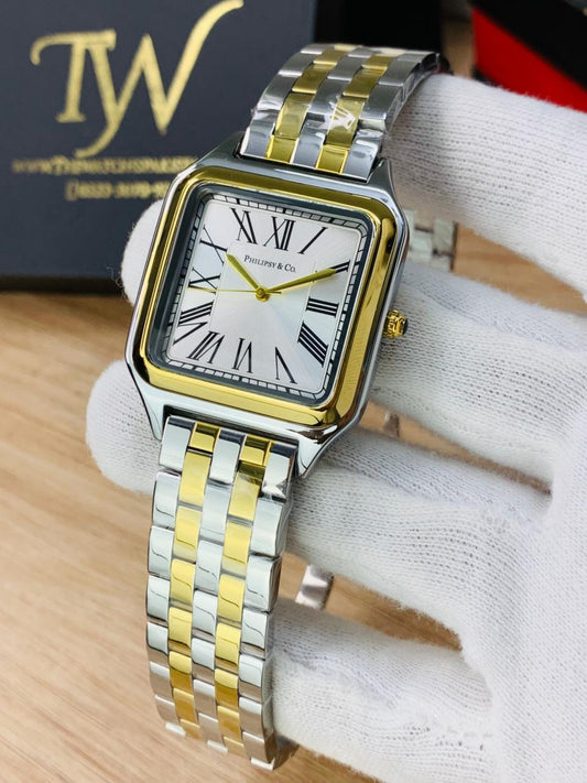 Square Dial Two Tone White