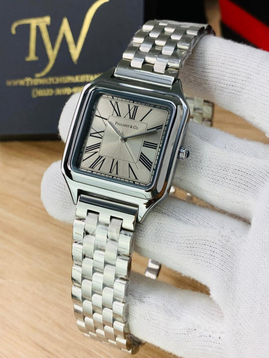 Square Dial Silver Grey !
