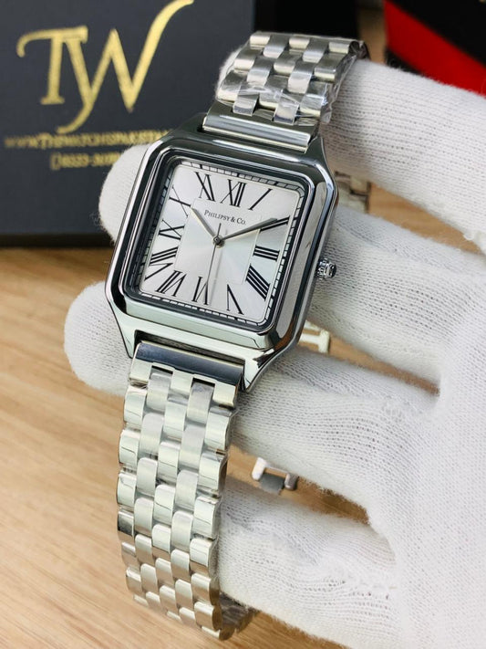 Square Dial Full Silver
