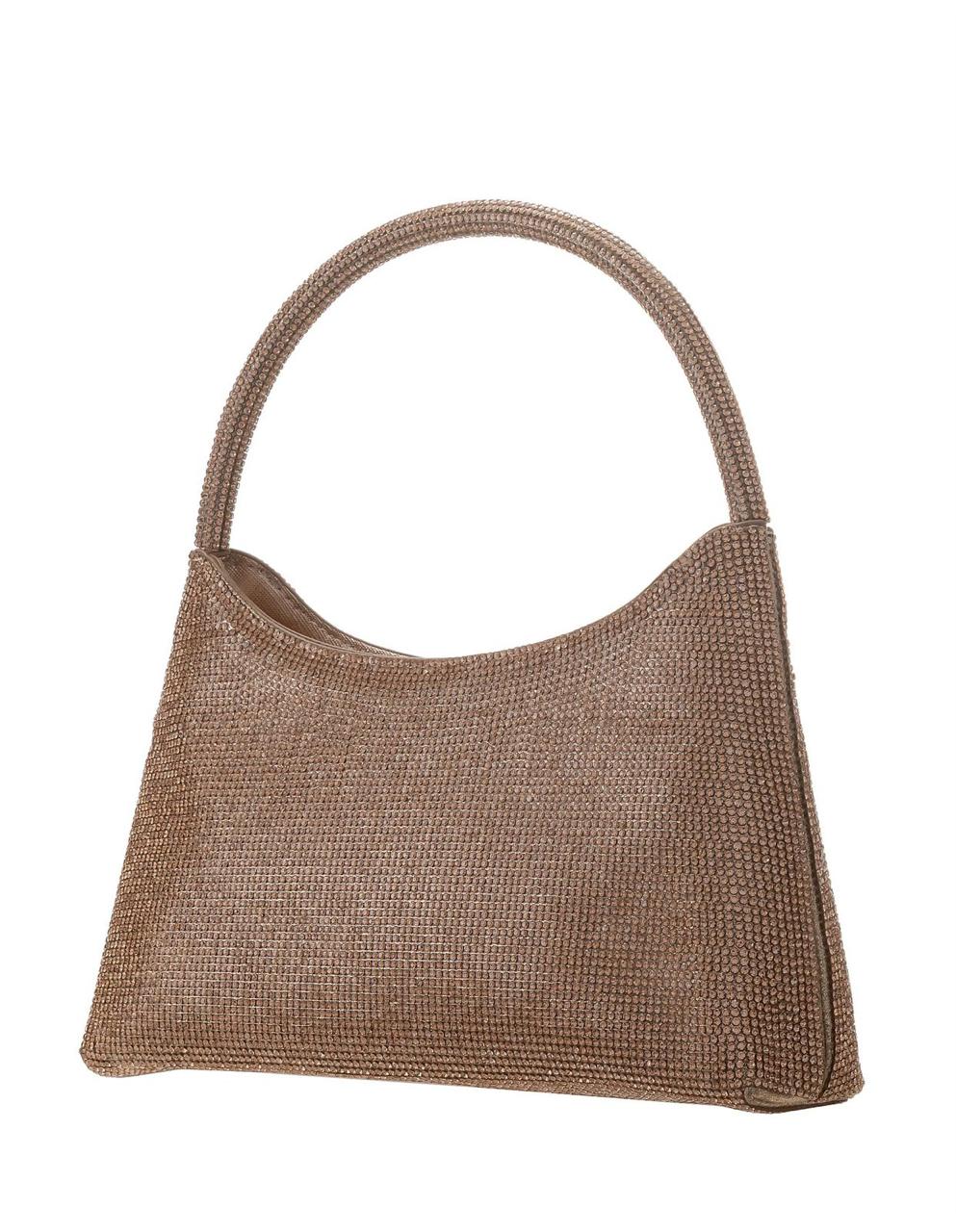 Elegant Rose Gold Crystal Evening Bag
