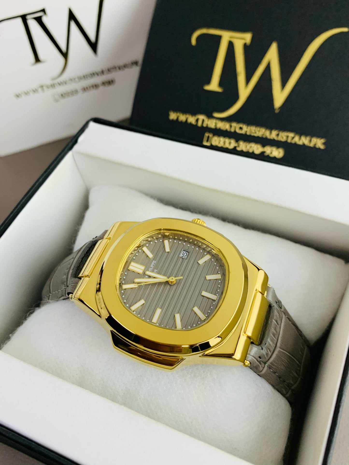 PP-Golden Case Grey Dial