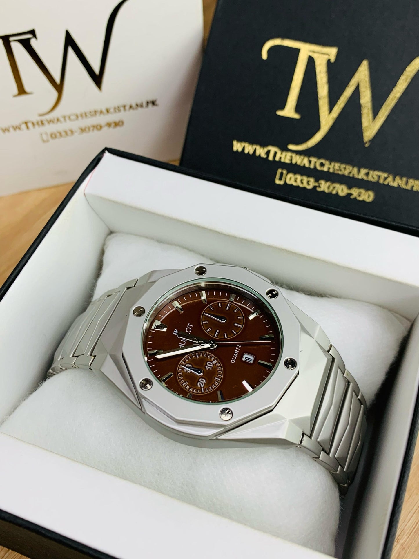 HB Diamond Cut Brown Dial
