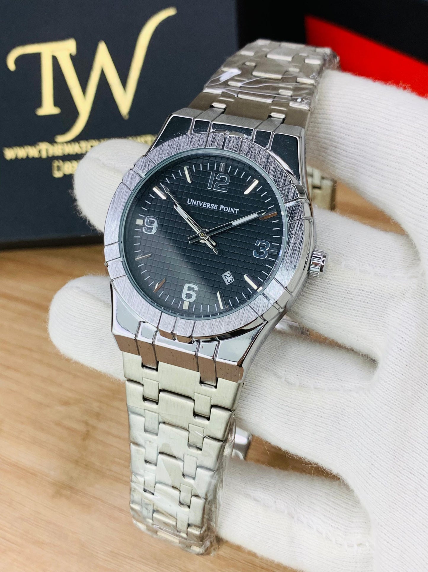 Silver With Black Dial