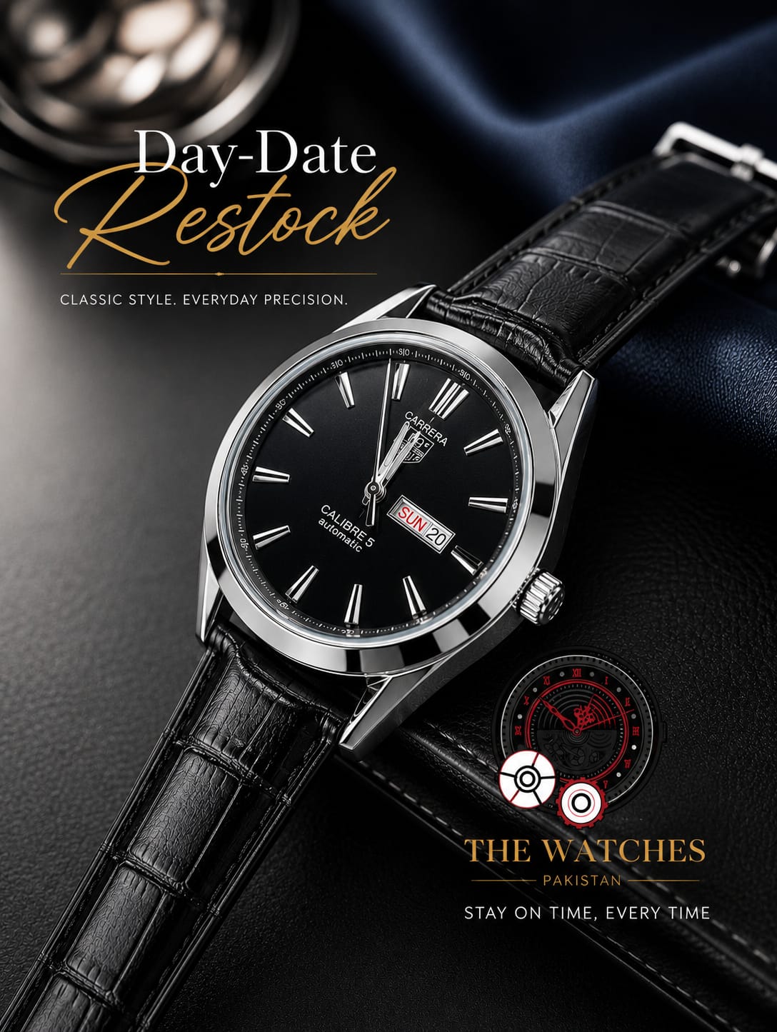 Day Date Tag Men Watch In Black !