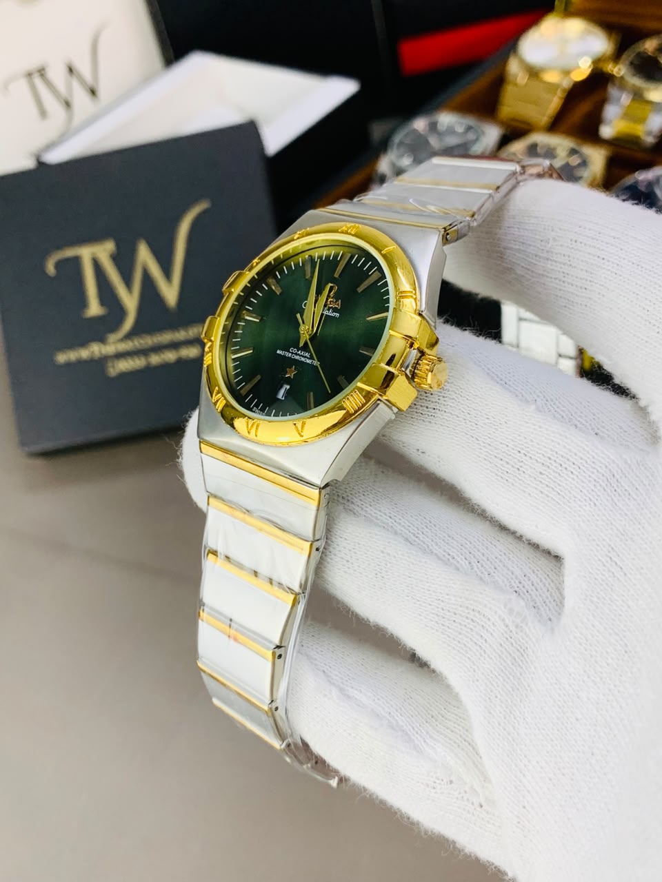 Golden Two Tone Green Dial