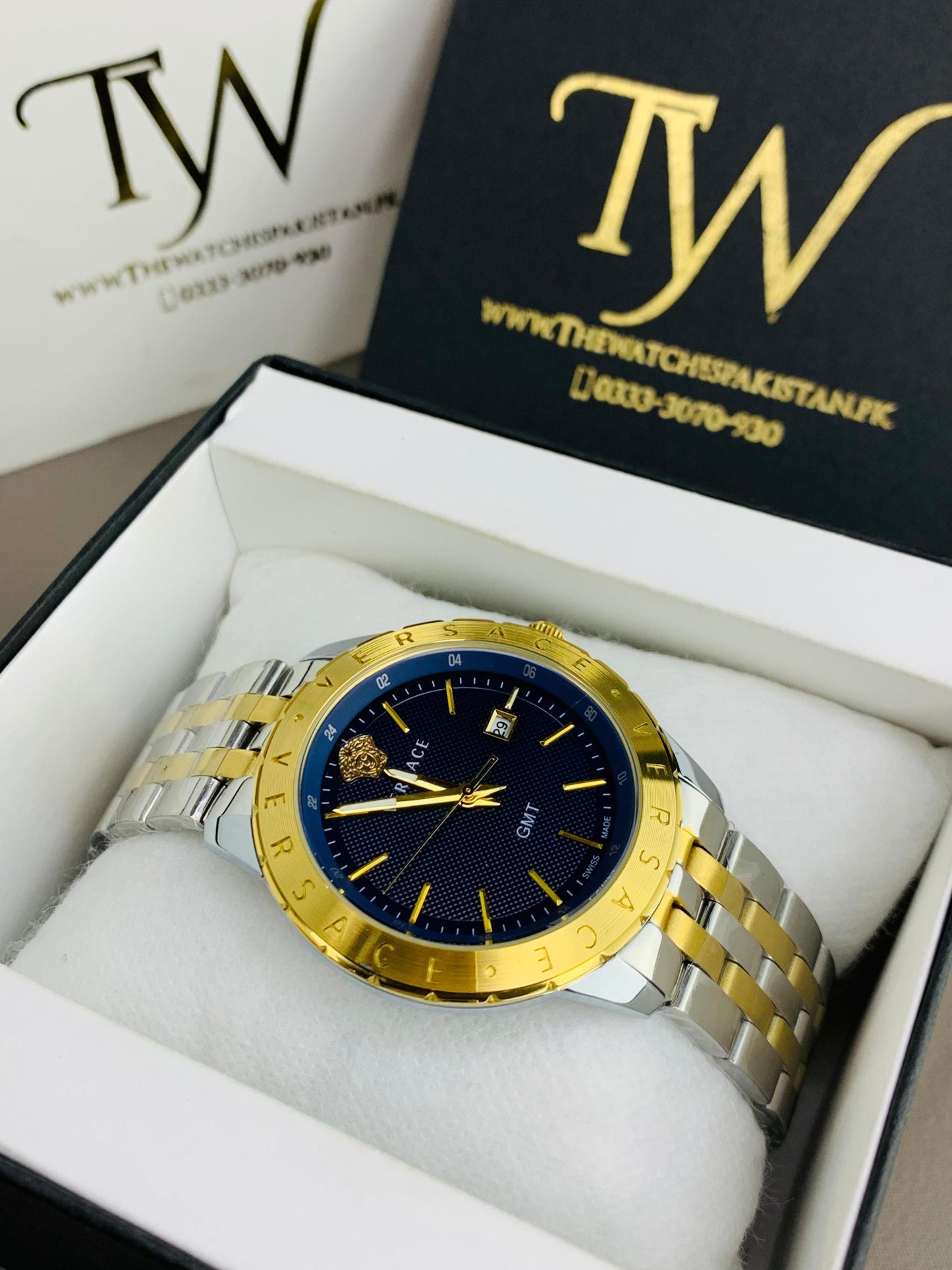 Premium AAA Men's Watch Golden Two Tone Blue Dial