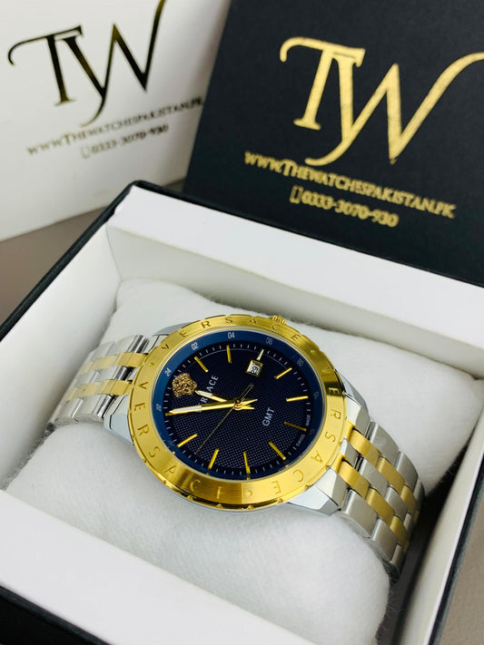 Premium AAA Men's Watch Golden Two Tone Blue Dial