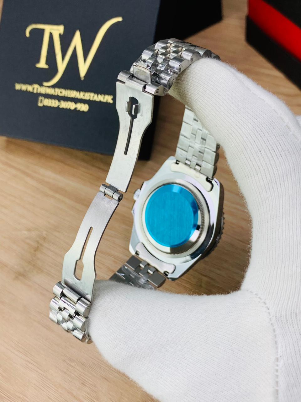 GMT Silver Blue Black Dial !