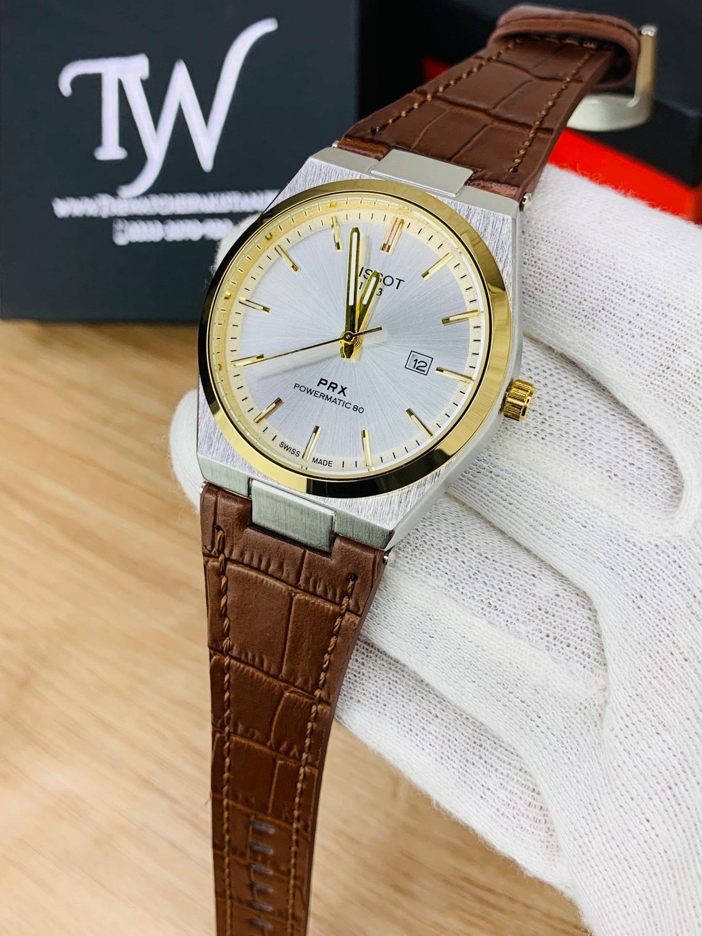 Tissot PRX Brown White Dial