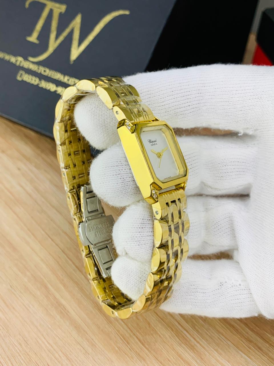 Chopard Square Golden White Dial