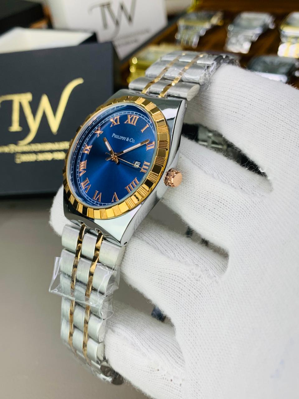 Copper Two Tone Blue Dial