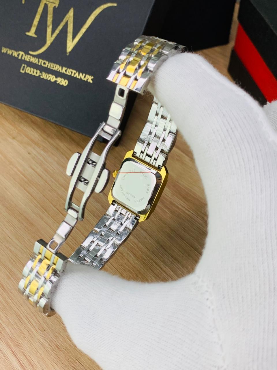 Chopard Square Two Tone Black Dial