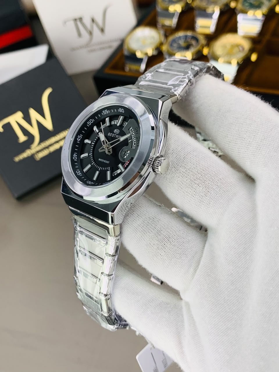 Day Date Bestwin Silver Black