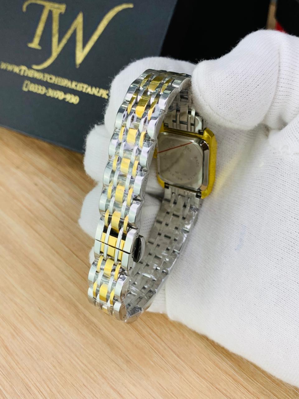 Chopard Square Two Tone White Dial