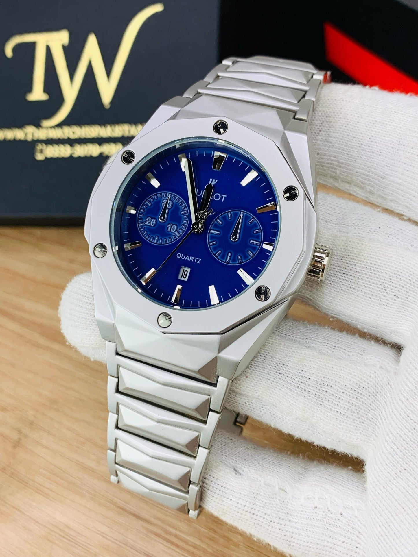 HB Diamond Cut Blue Dial