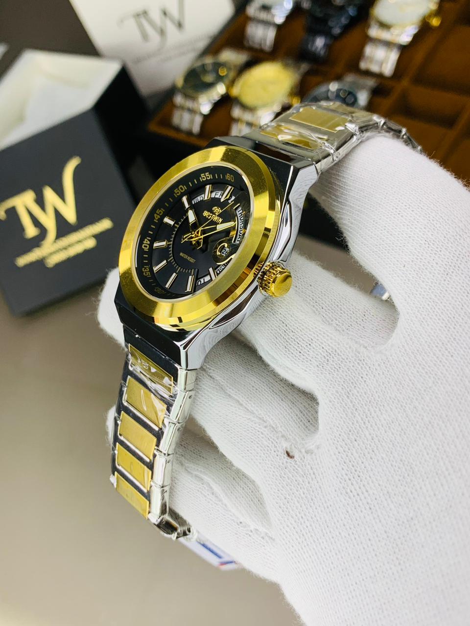 Day Date Best-win Two Tone Black Dial