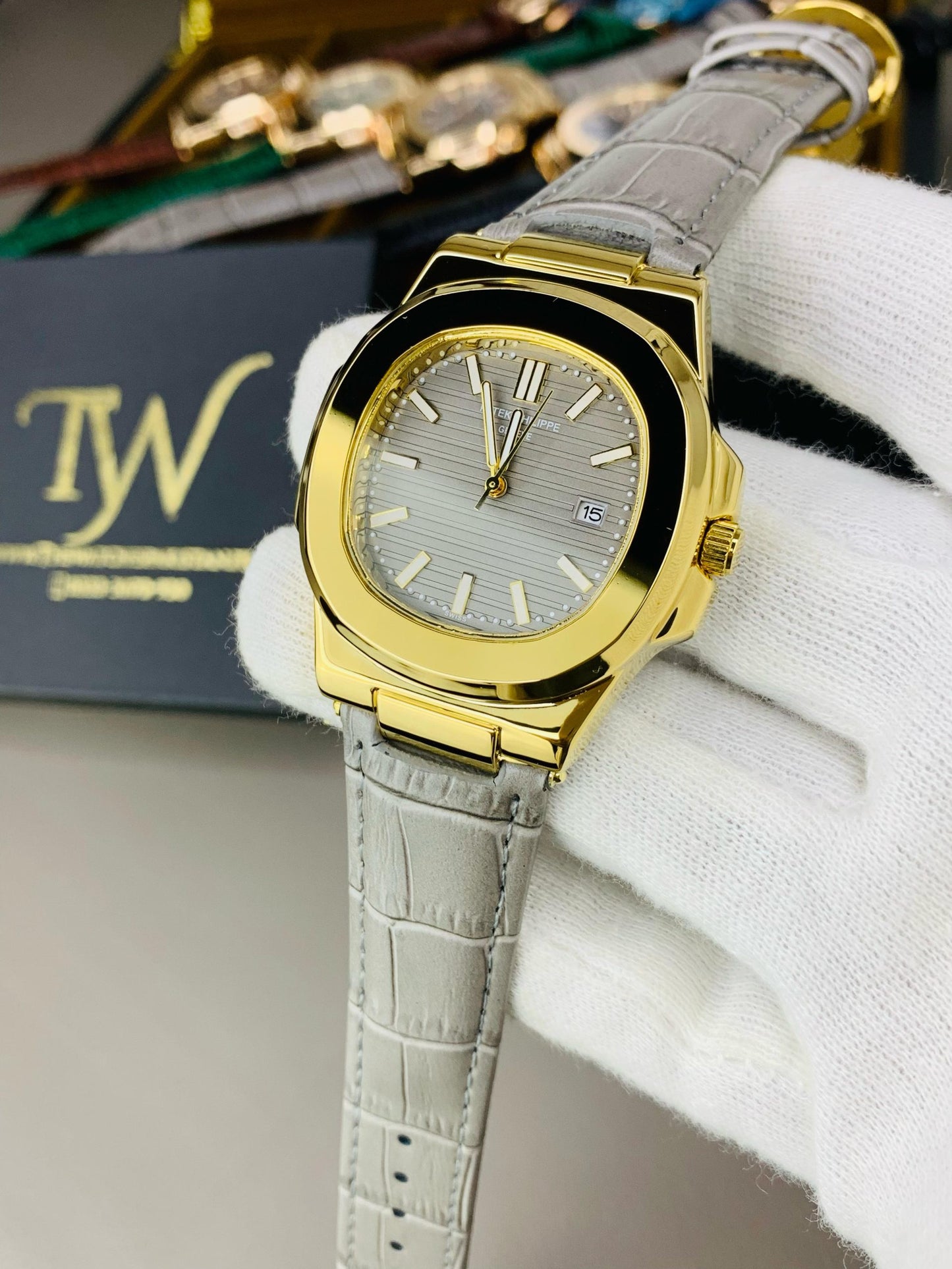 PP-Golden Case Grey Dial