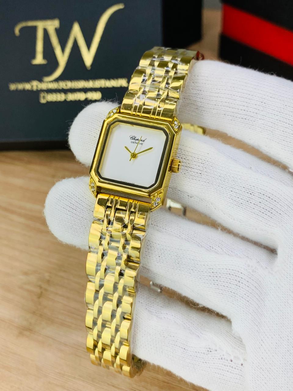 Chopard Square Golden White Dial