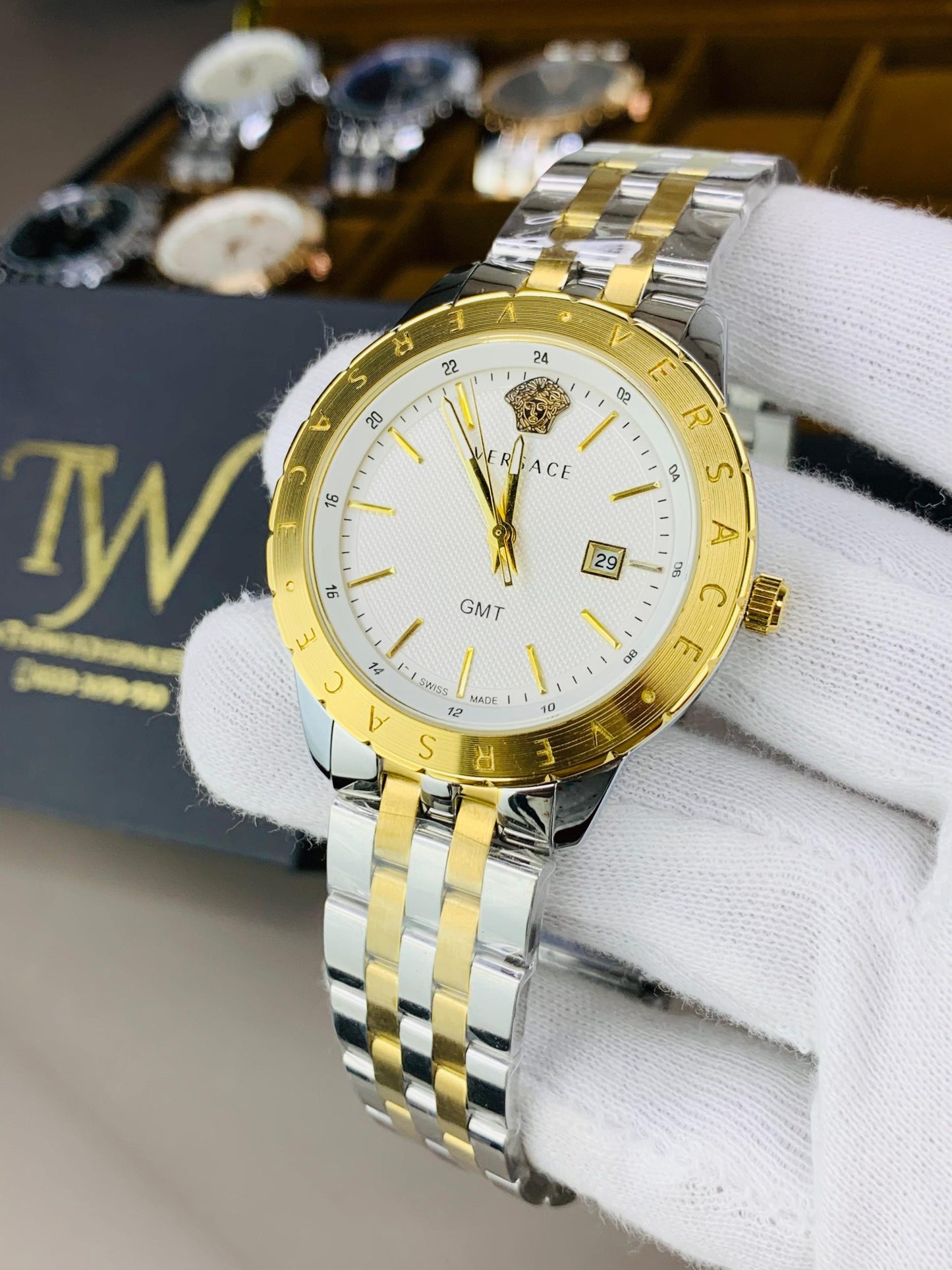 Premium AAA Men's Watch Golden Two Tone White Dial