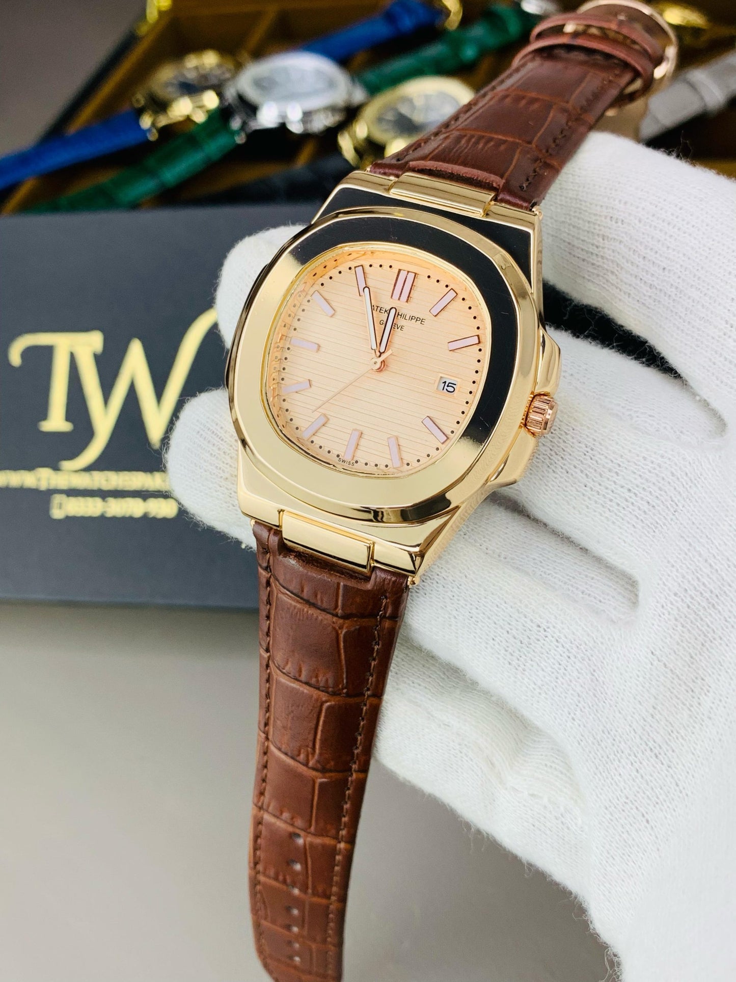 PP-Brown Strap Copper Case & Dial