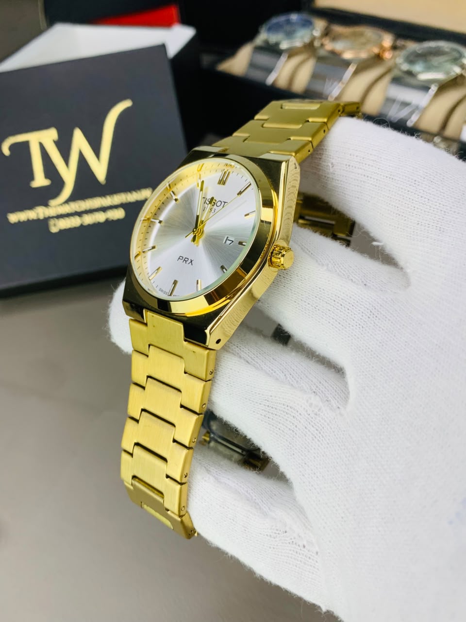Prx Semi Auto Golden White Dial