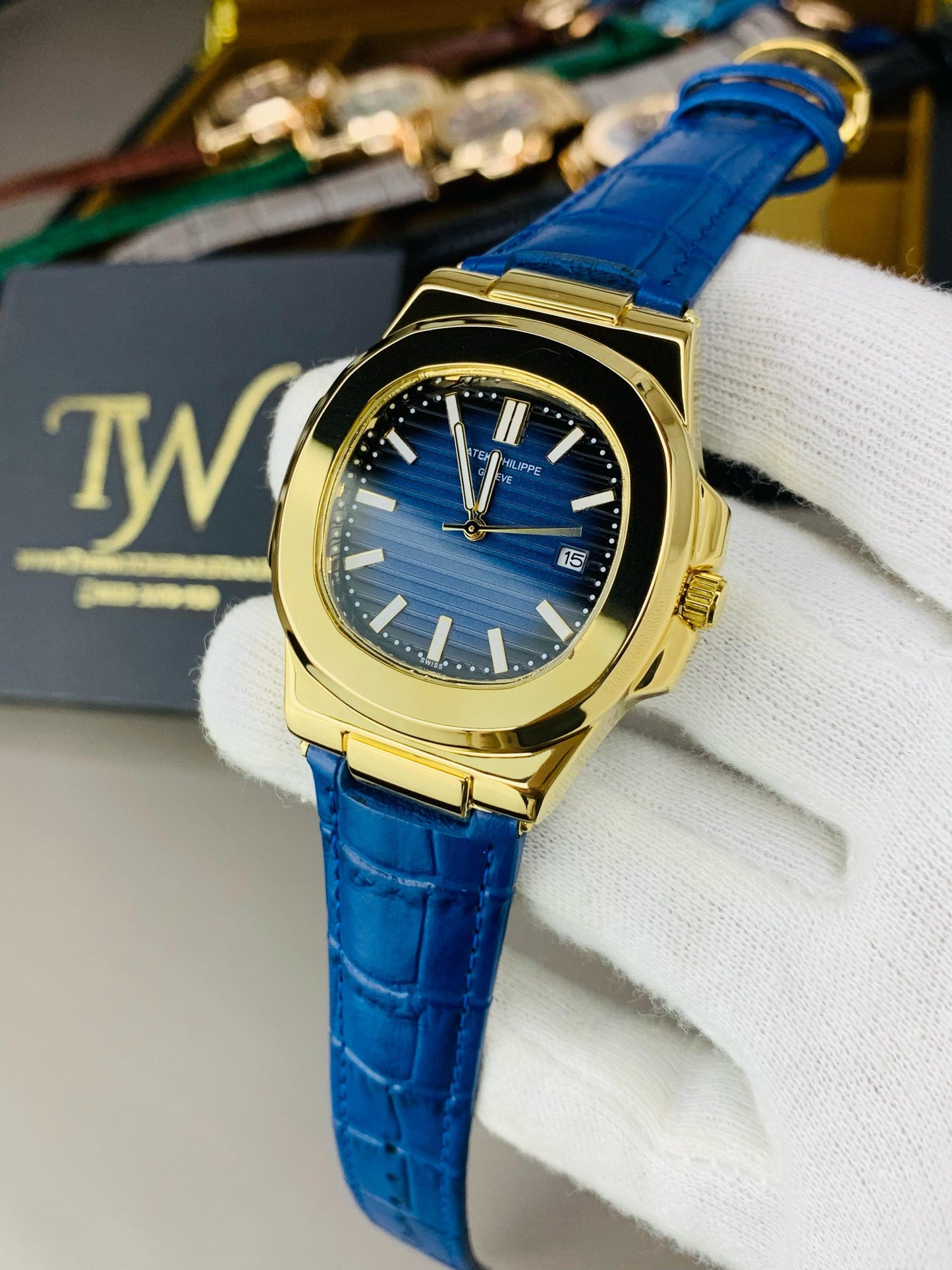 PP-Golden Case Blue Dial