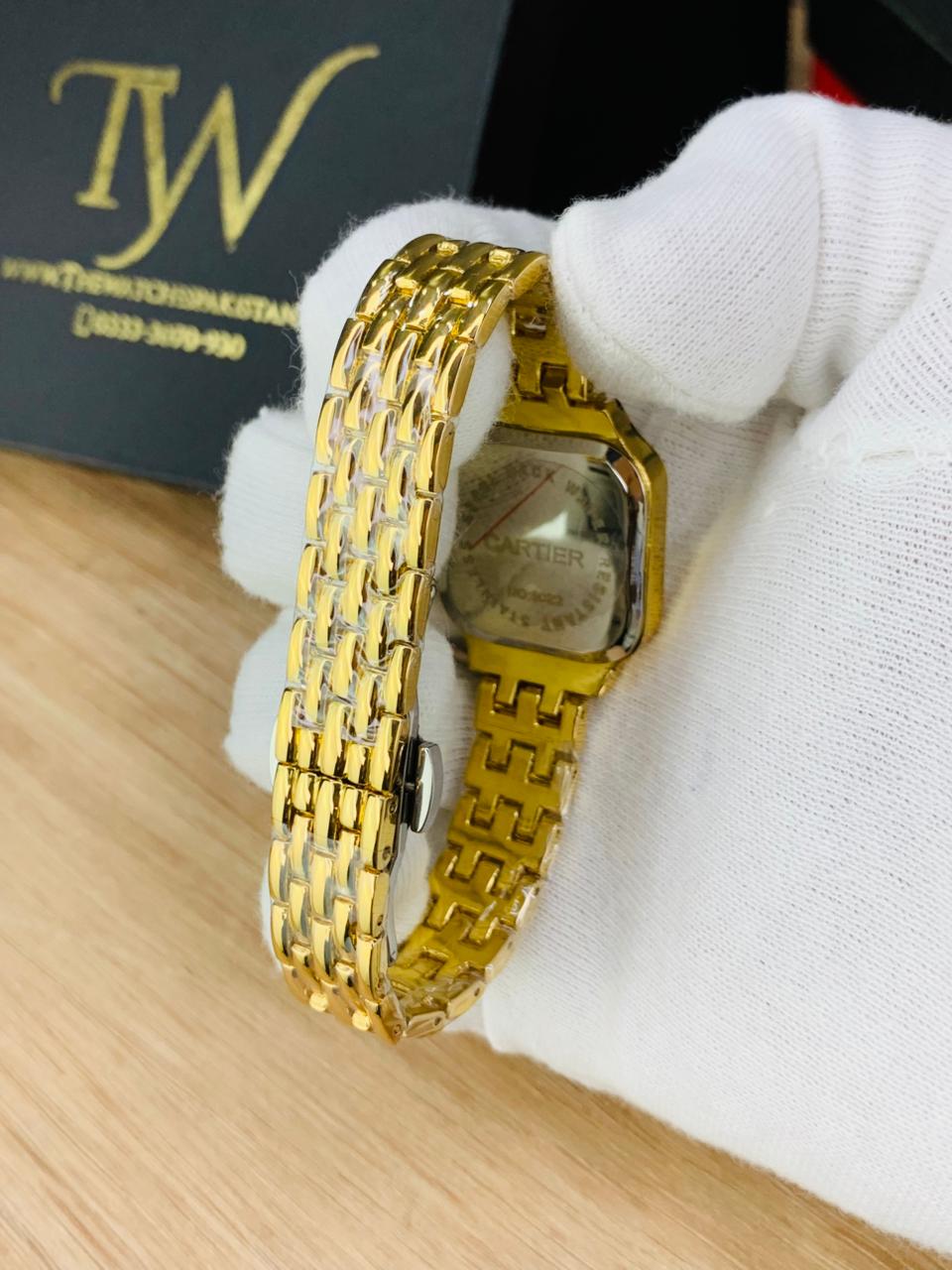 Cartier Square Mini Dial Golden Blue Dial
