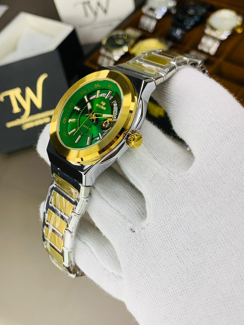 Day Date Best-win Two Tone Green Dial