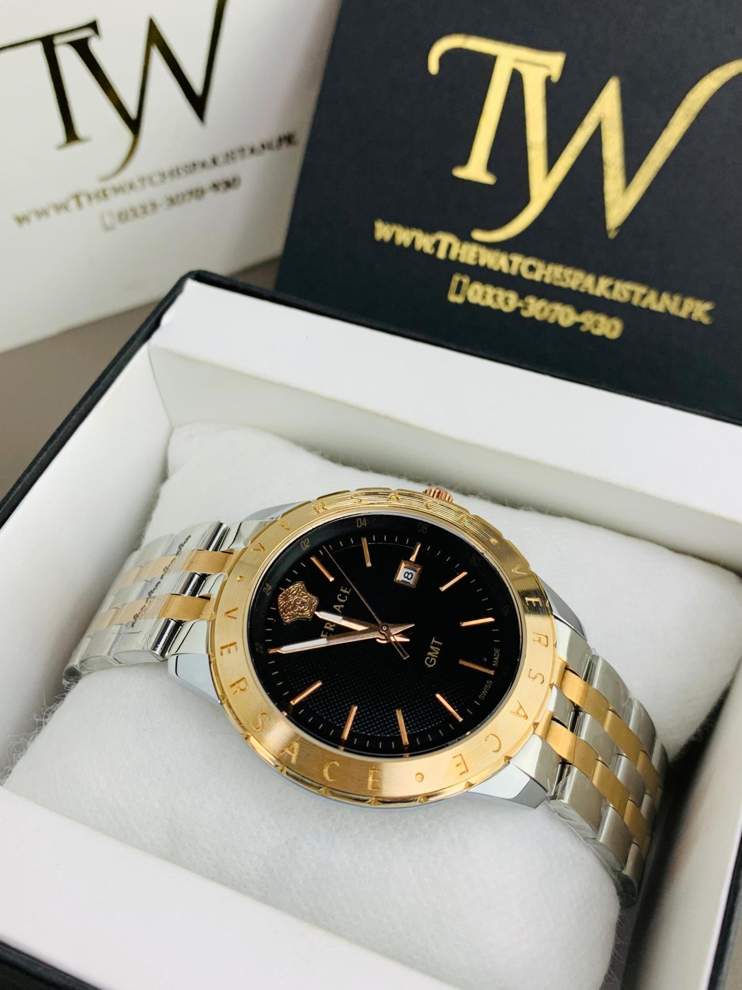 Premium AAA Men's Watch Rose Gold Two Tone Black Dial