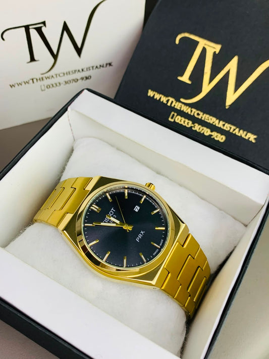 Prx Semi Auto Golden Black Dial