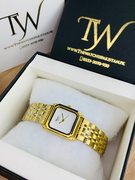 Chopard Square Golden White Dial