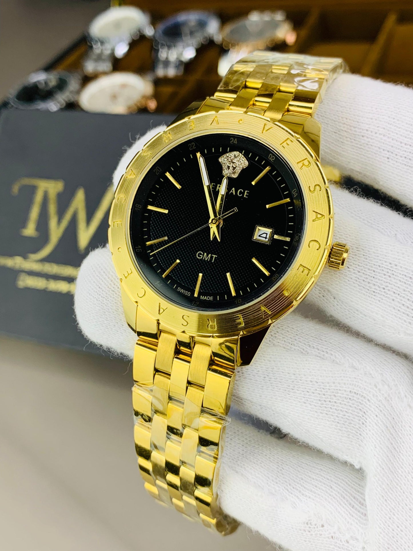 Premium AAA Men's Watch Golden With Black Dial
