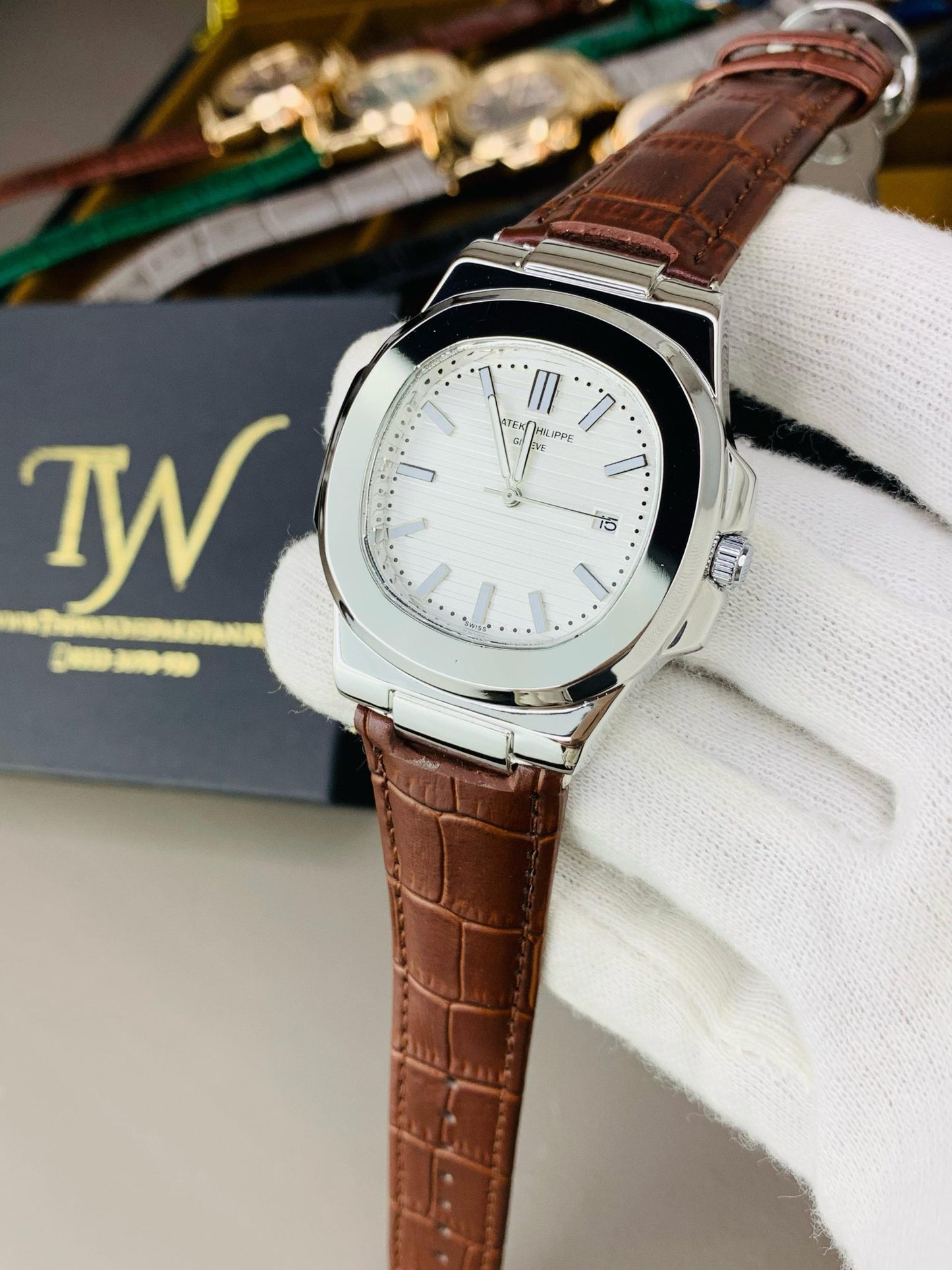 PP-Silver Brown White Dial
