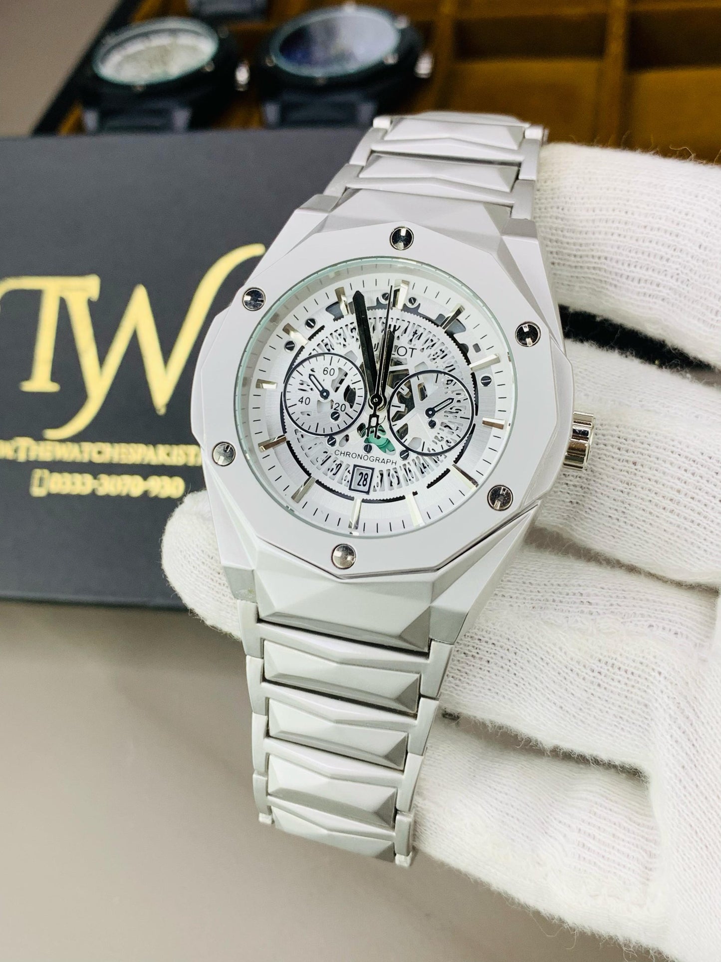 Diamond Cut Spider Dial Full Silver