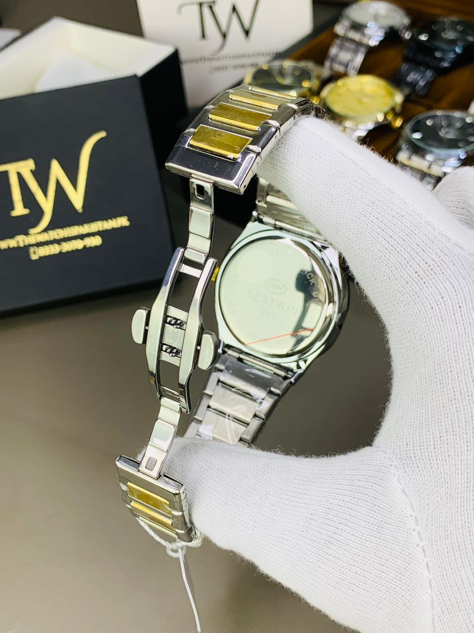 Day Date Best-win Two Tone Black Dial