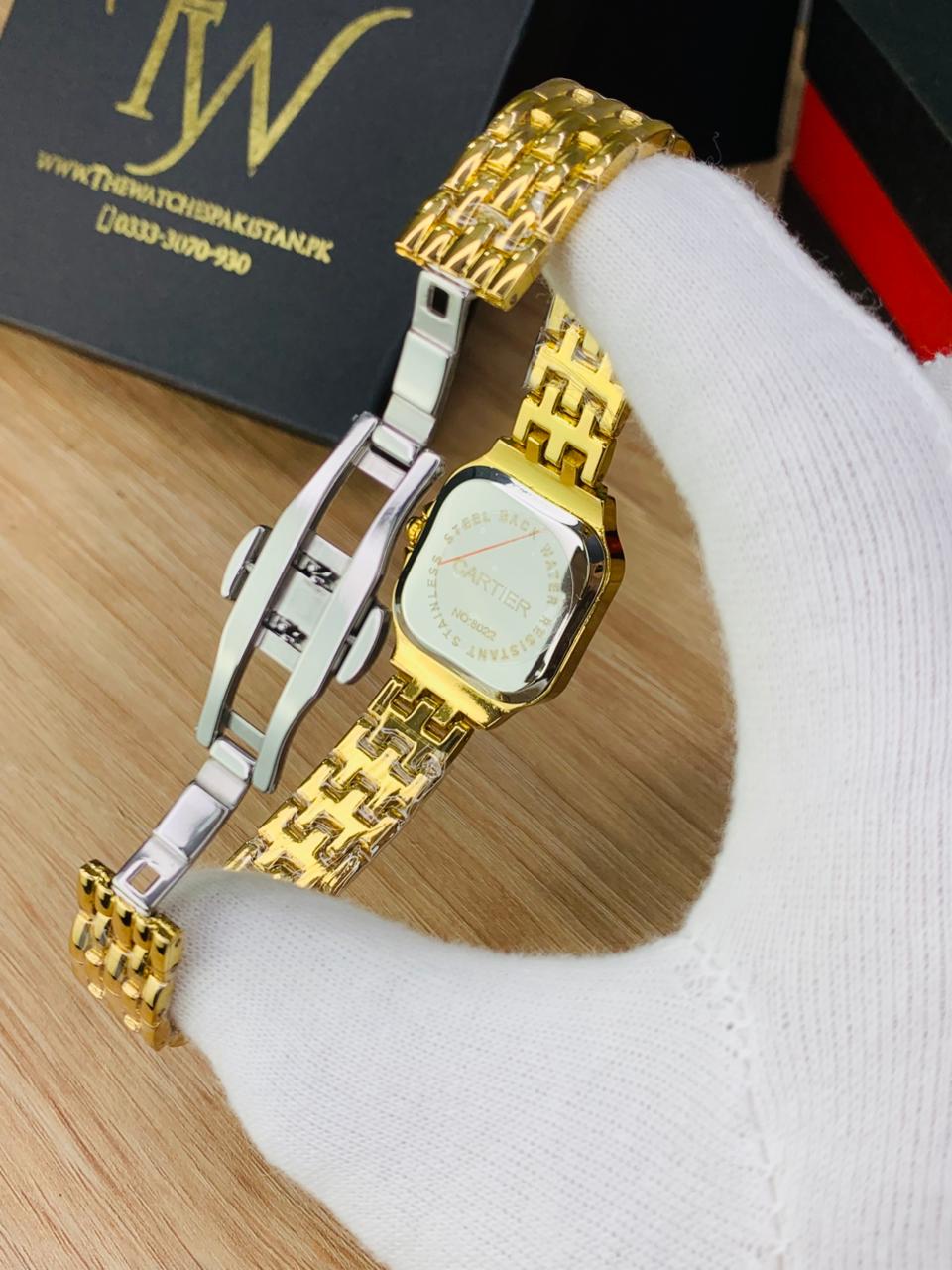 Cartier Square Mini Dial Golden Blue Dial