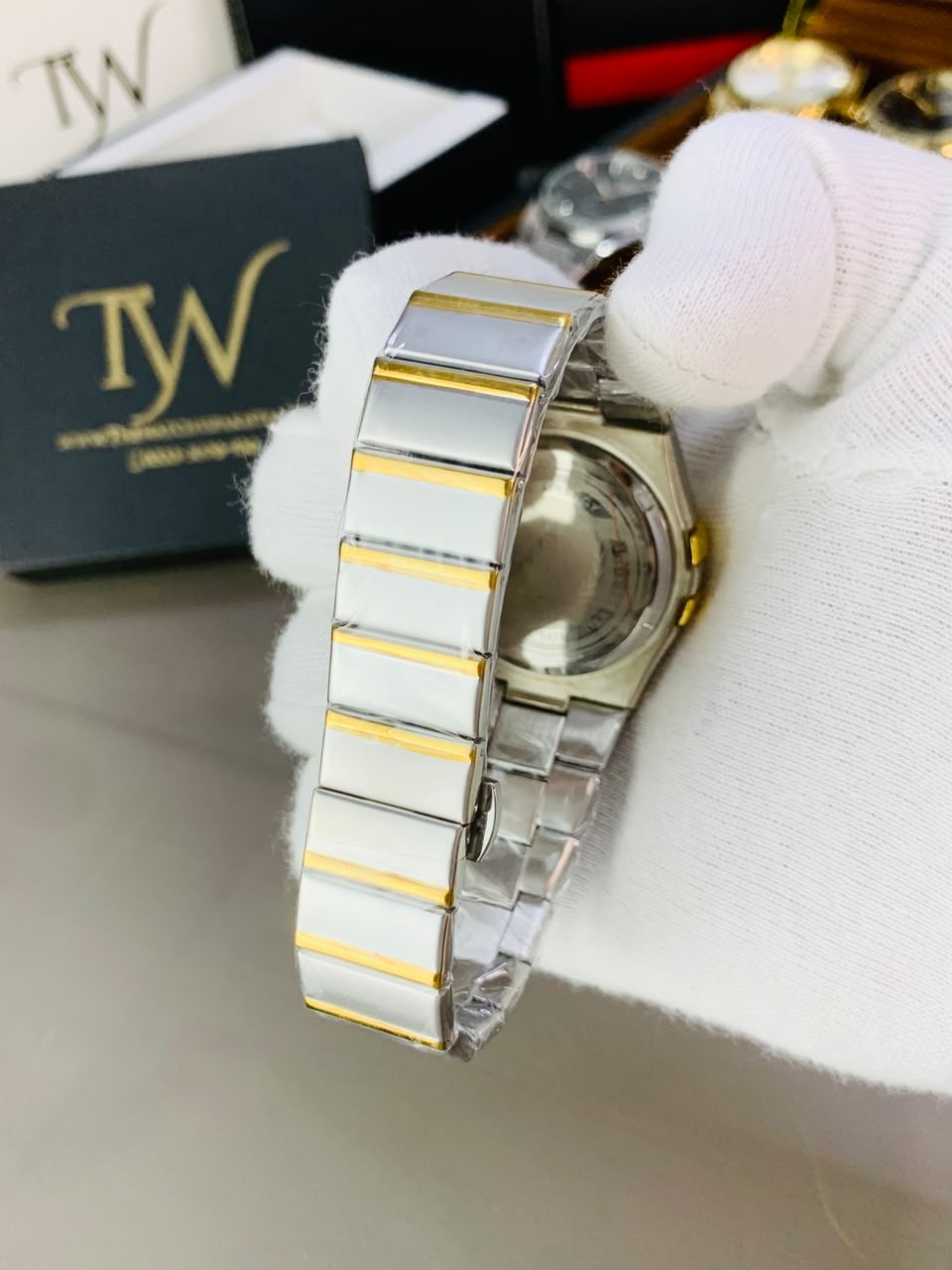 Golden Two Tone Black Dial