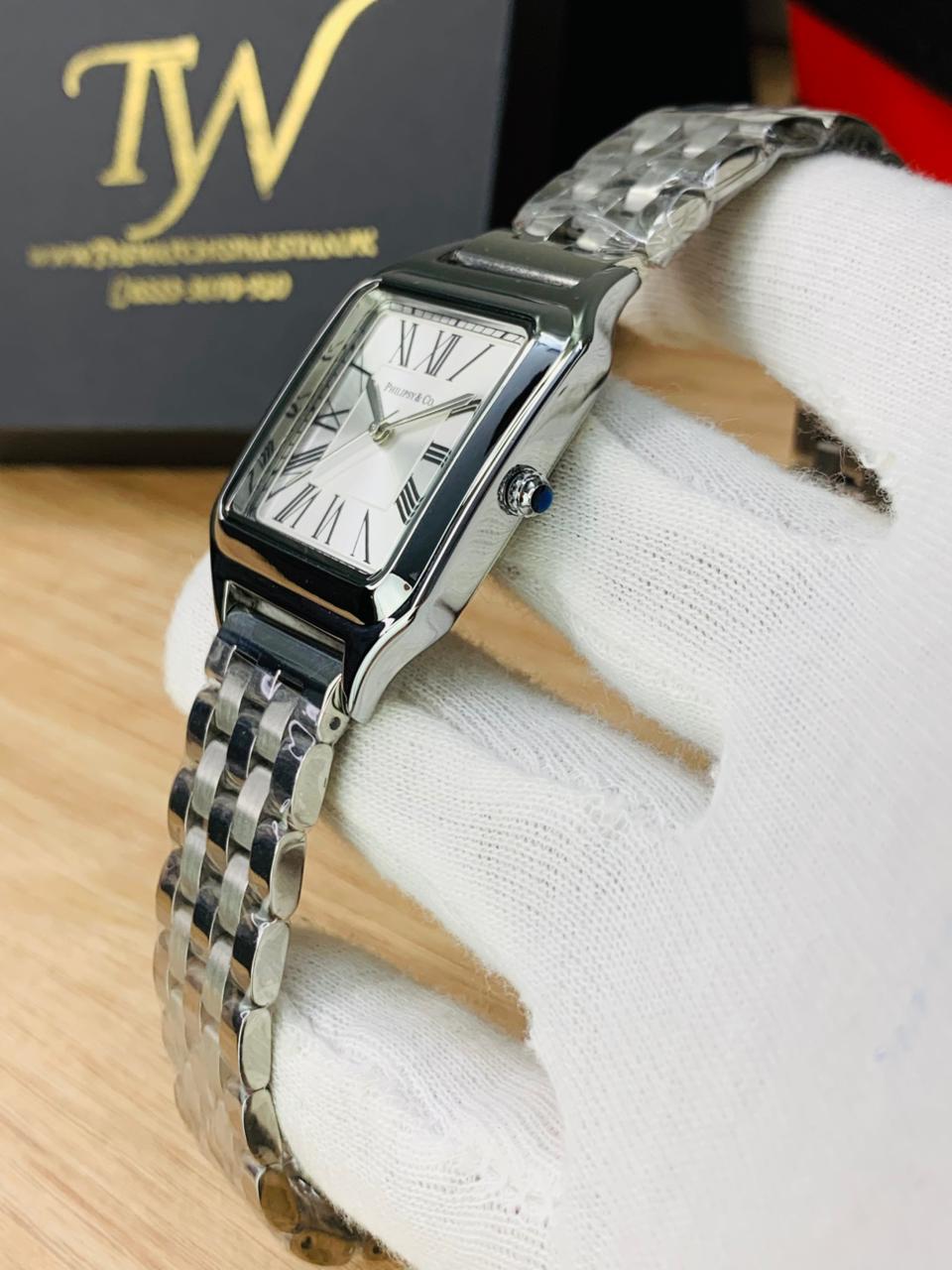 Square Dial Full Silver