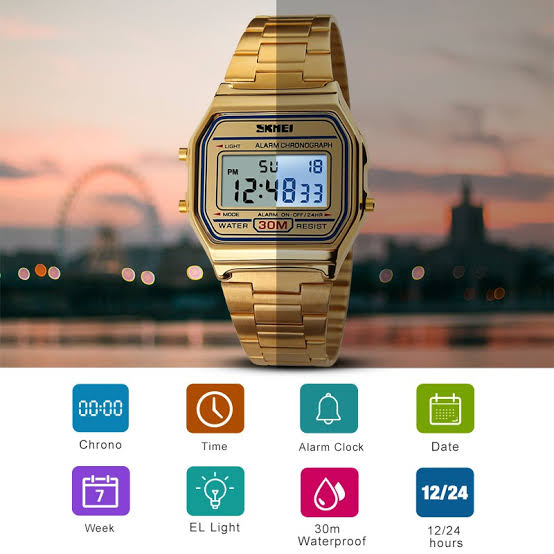 Vintage Vibes | Digital Golden Watch
