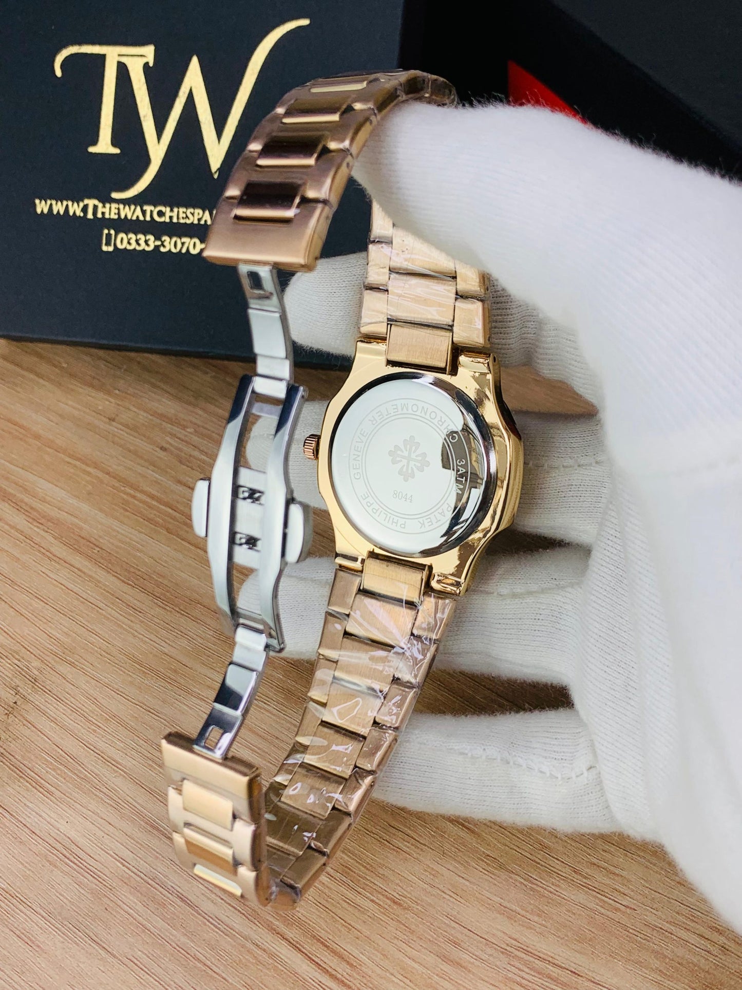 PP-Slim Case Stone Dial Copper White Dial