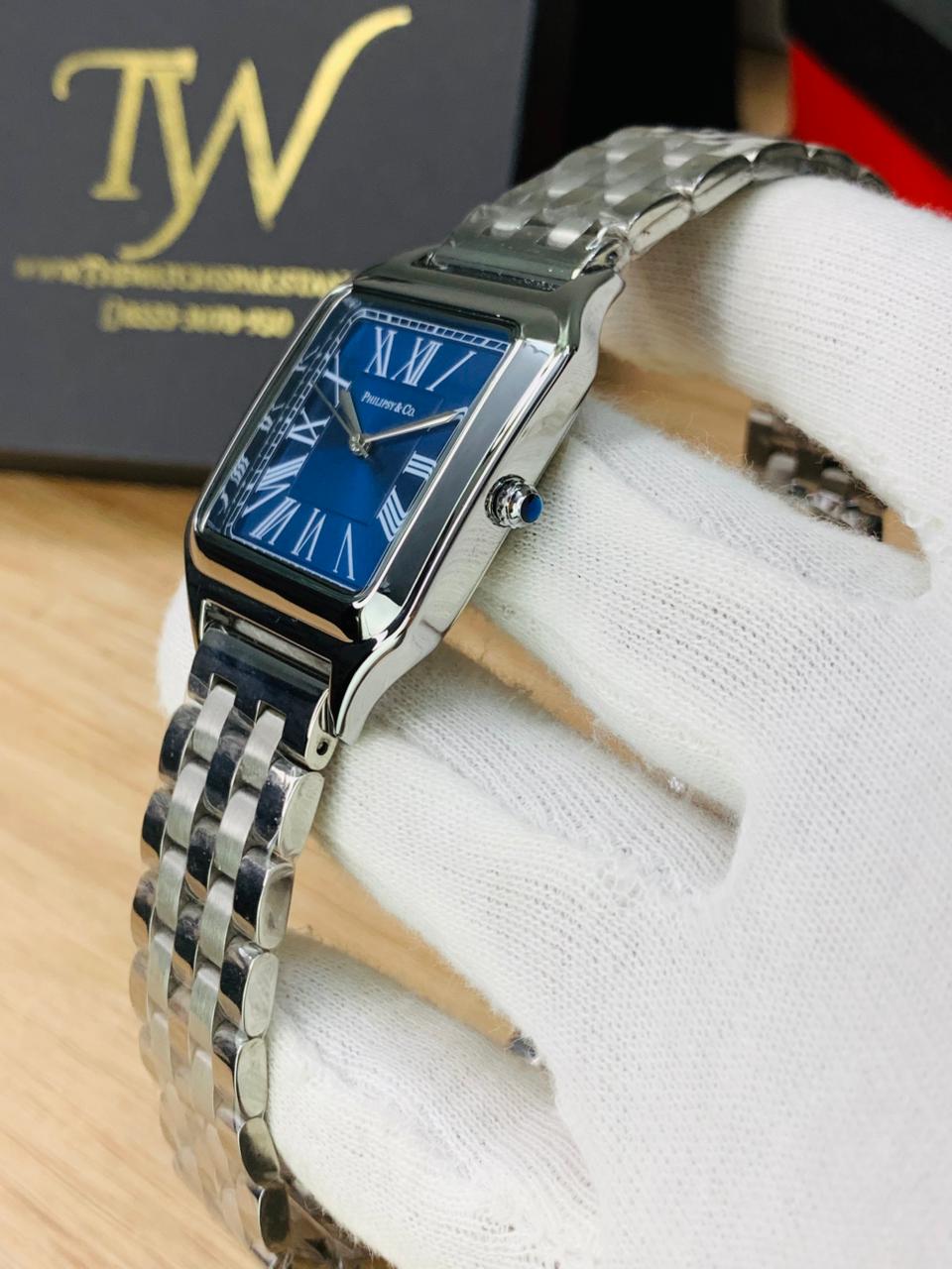 Square Dial Silver Blue !