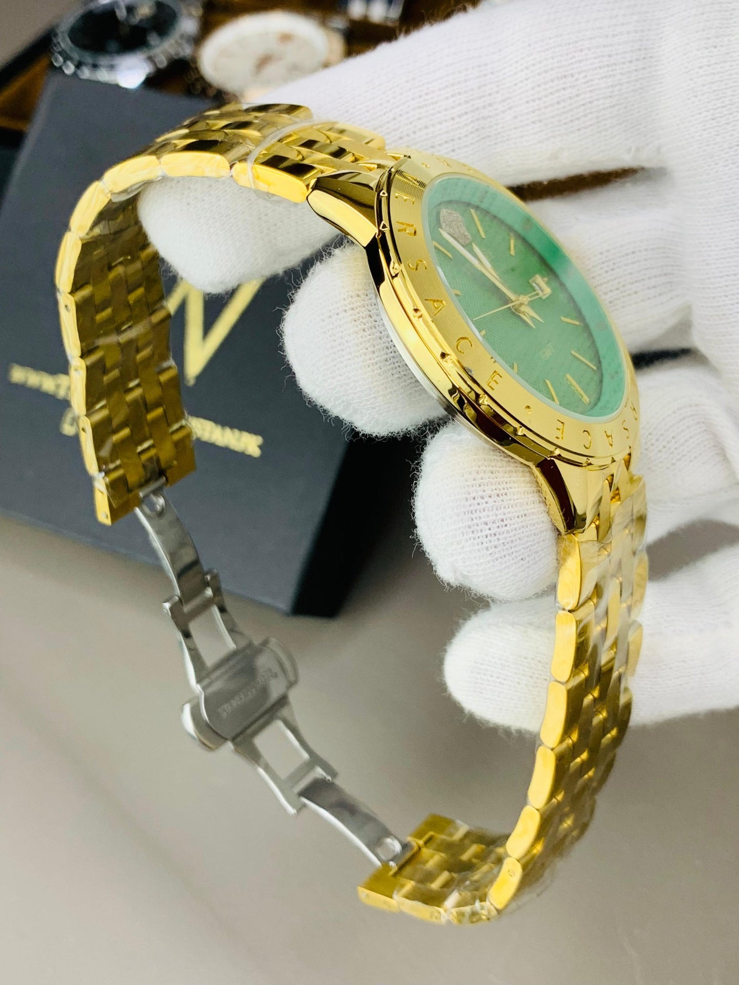Premium AAA Men's Watch Golden With Green