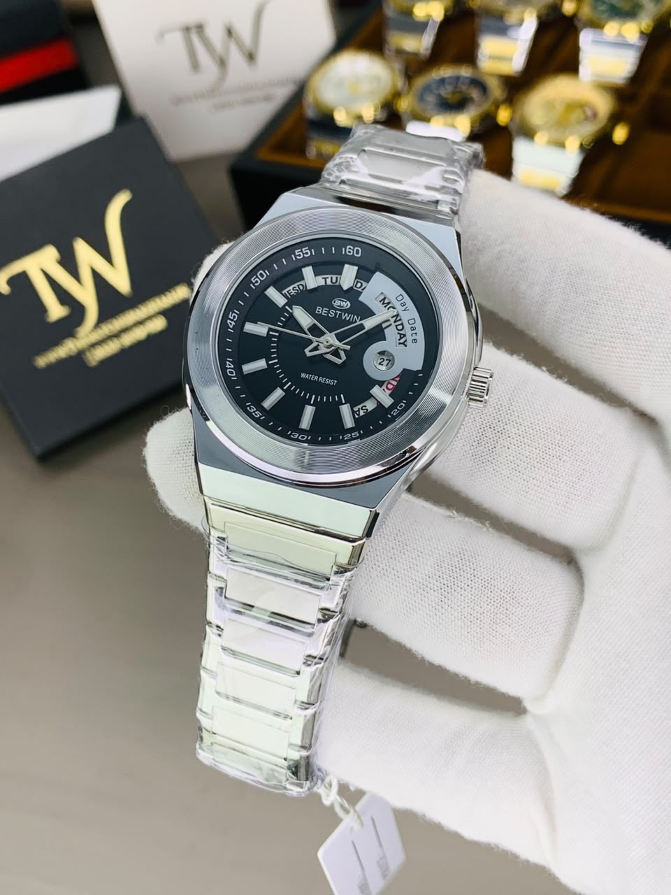 Day Date Bestwin Silver Black