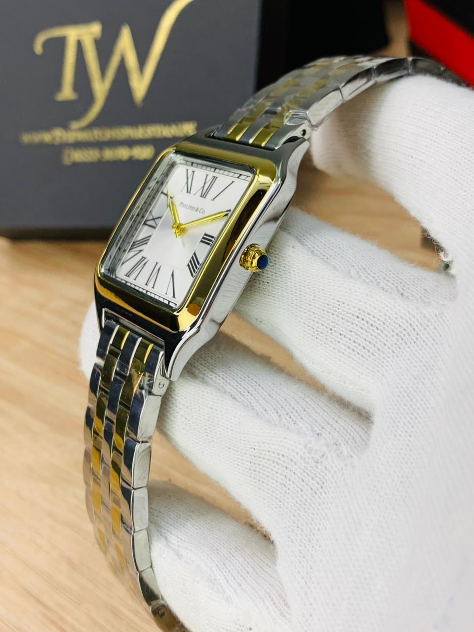 Square Dial Two Tone White