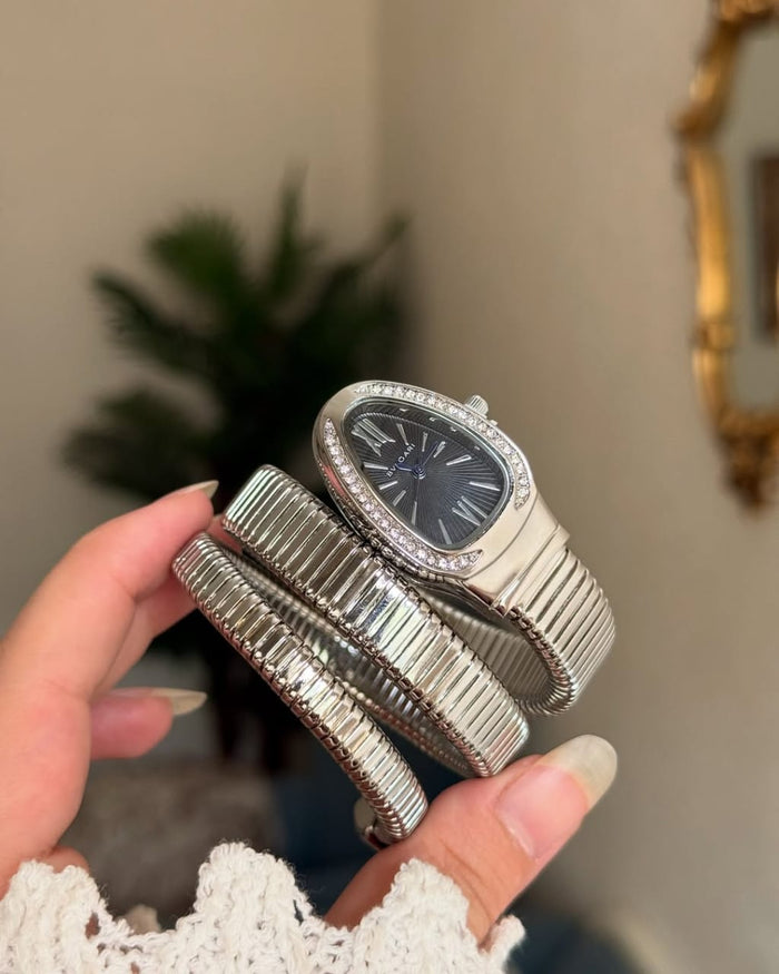 Bvlgari Serpenti Snack Watch Silver Black