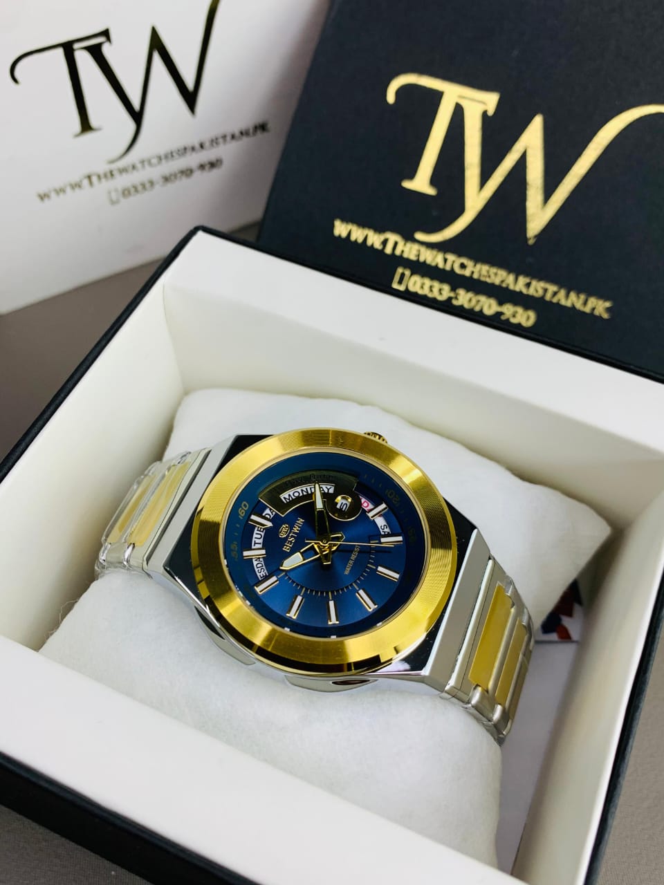 Day Date Bestwin Two Tone Blue