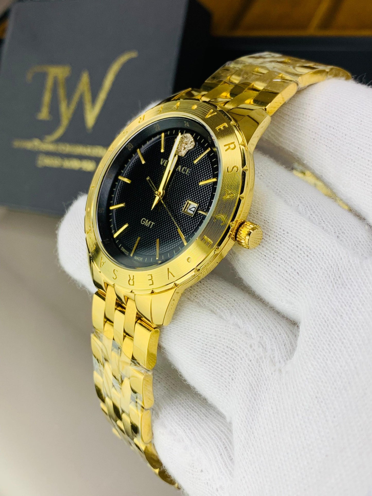 Premium AAA Men's Watch Golden With Black Dial