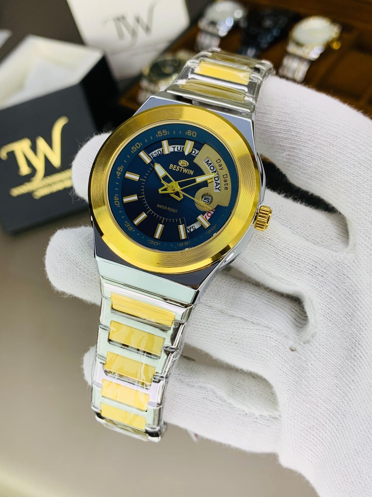 Day Date Bestwin Two Tone Blue