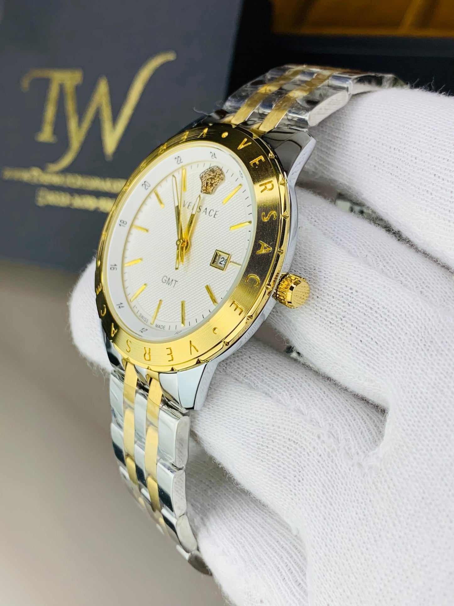Premium AAA Men's Watch Golden Two Tone White Dial