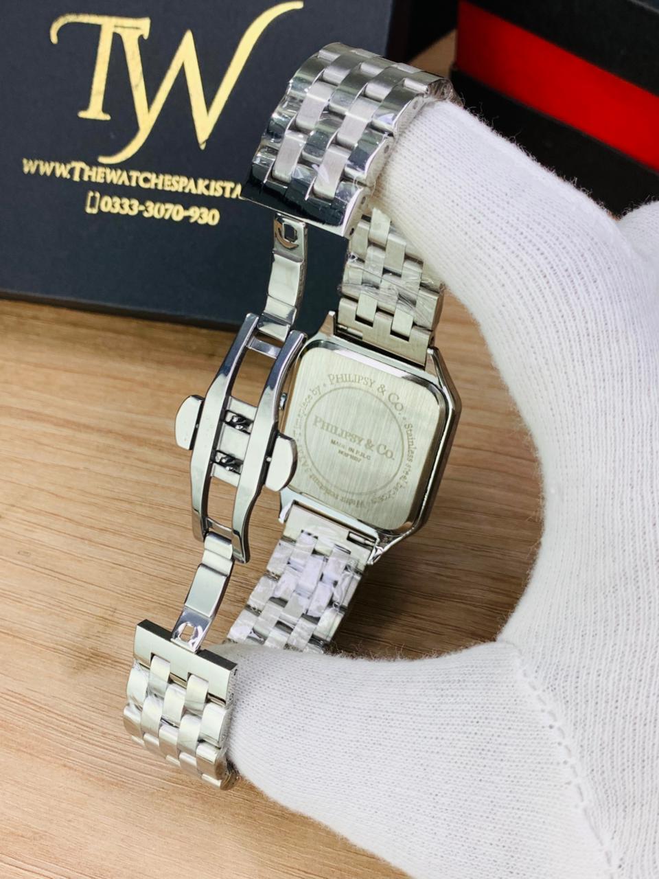 Square Dial Silver Green